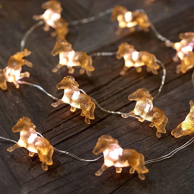 Fairy Pony String Lights Unique Decorative Light Horse Gifts for Girls Cute Lights 20LEDs 8ft Battery Operated for Birthday Horse Lover Xmas Thanksgiving Decor