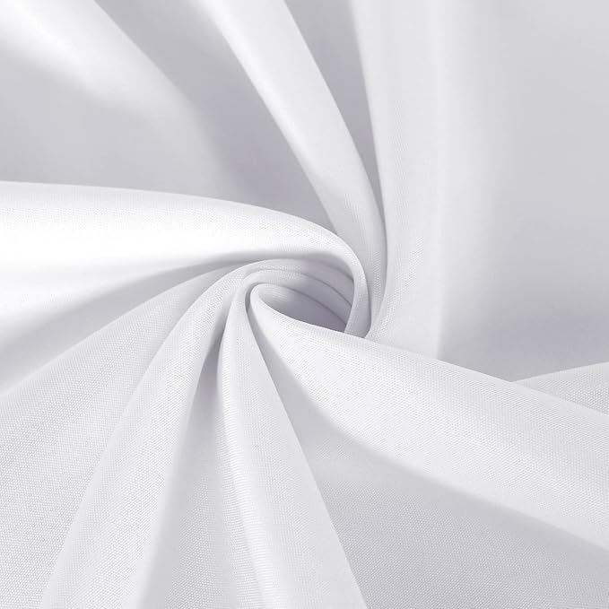 sancua 2 Pack Round Tablecloth 60 Inch White (Fits 20-48 Inch Tables), Stain and Wrinkle Resistant Table Cloth - Washable Polyester Table Cover for Dining Tables, Buffet Parties and Camping