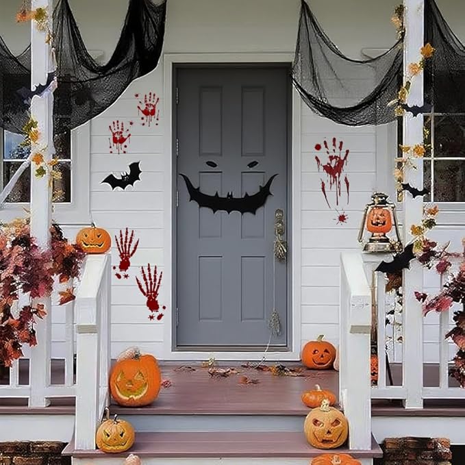 (Large Size 48 x 315 inch) Halloween Creepy Cloth - Spooky Giant Cheese Cloth Tapestry for Outdoor Yard Home Wall Decor Halloween Party Supplies & Decorations - Black