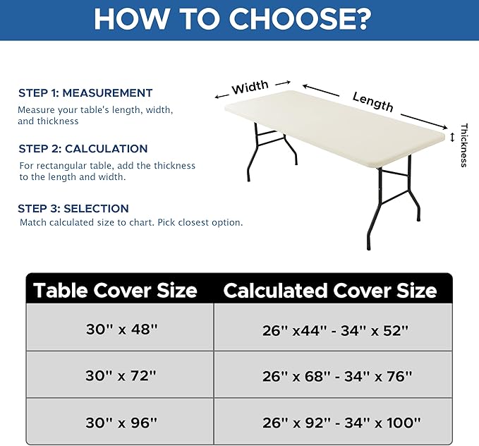 Fitted Tablecloth for 8 Foot Rectangle Tables-4 Pack Cream Elastic Outdoor Picnic Table Cover-Spandex Stretch Folding Table Cloths 8ft for Camping Dining Room Patio Kitchen Banquet Party