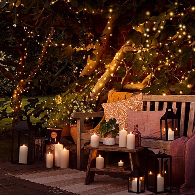 300 LED Warm White Christmas Lights Outdoor Indoor,100ft LED String Light,Green Wire Christmas String Lights Waterproof for Patio Garden Home Decors