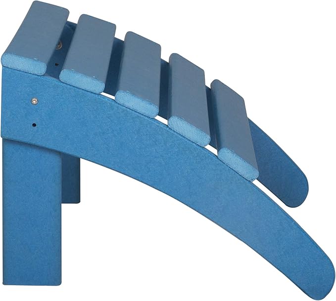 WestinTrends Outdoor Ottoman, Patio Adirondack Ottoman Foot Rest, All Weather Poly Lumber Folding Foot Stool for Adirondack Chair, Widely Used for Outside Porch Pool Lawn Backyard, Pacific Blue