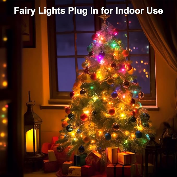 196 FT 600LED Christmas Lights Plug in,Multi Color Waterproof Fairy Lights with Timer/8 Modes, Christmas Tree Lights Lighting Outdoor Indoor Garden Party Wedding Christmas Tree Decoration