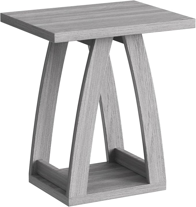 End Tables Living Room, Side Table Beside Sofa, Nightstand for Bedroom, Couch Side Table with Shelf, Modern End Table for Living Room, Grey End Table