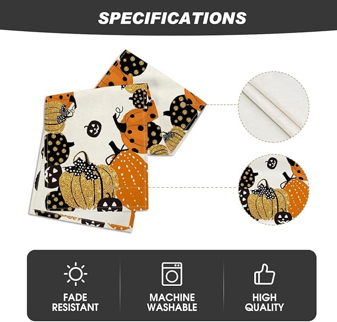 Artoid Mode Halloween Jack-O-Lantern Pumpkin Table Runner, Holiday Kitchen Dining Table Decoration for Indoor Outdoor Home Party Decor 13 x 48 Inch