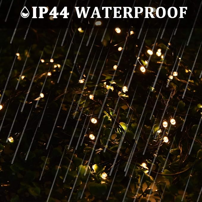 2 Pack 400 LED Solar String Lights, 8 Modes Solar String Lights for Outside, Waterproof and Solar Powered Outdoor String Lights for Holiday Christmas Yard Garden Tree Wedding Party (Warm White)
