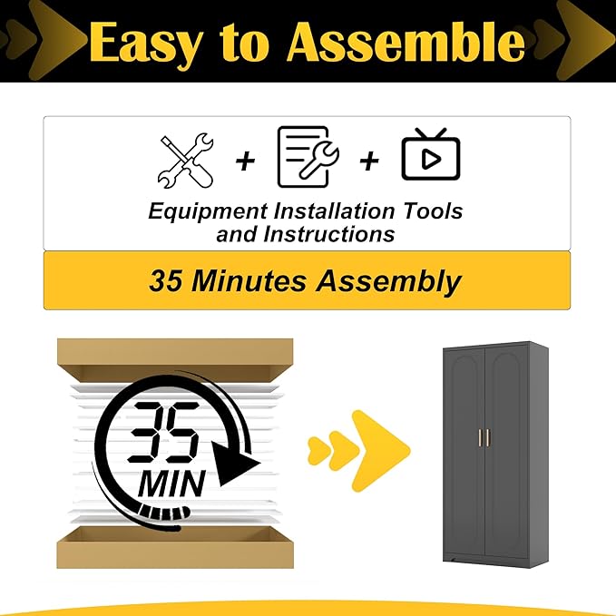 Metal Kitchen Storage Cabinets,60”Pantry Cabinet with Doors and 4 Adjustable Shelves,Tall Black Cabinet for Pantry, Laundry Room,Living Room,Dinning Room