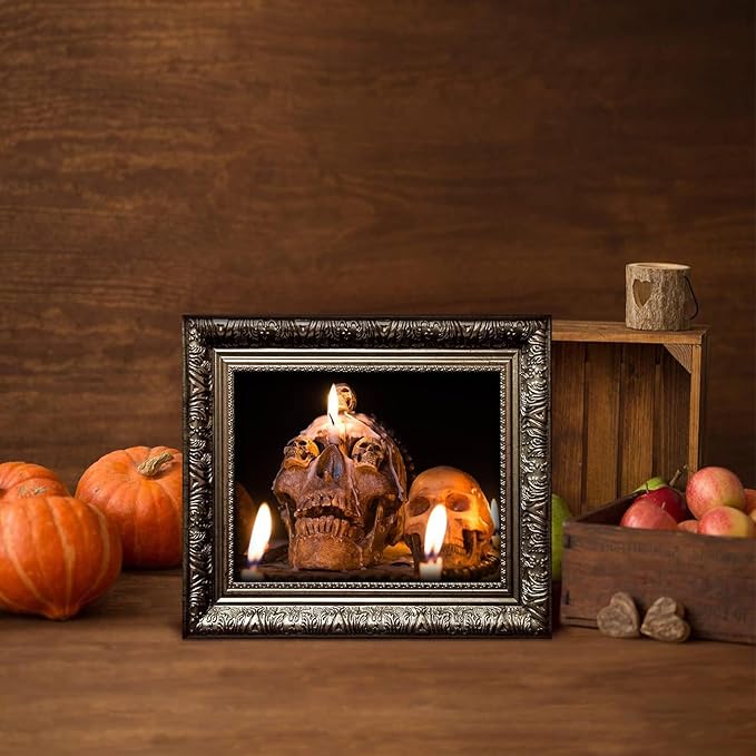 15 Halloween Gothic Mansion Haunted Horror Picture Frames, Waterproof Durable,with 80pcs Self Adhesive Dots, Creepy Photo Decorations For Haunted Home Family Castle Masquerade Party