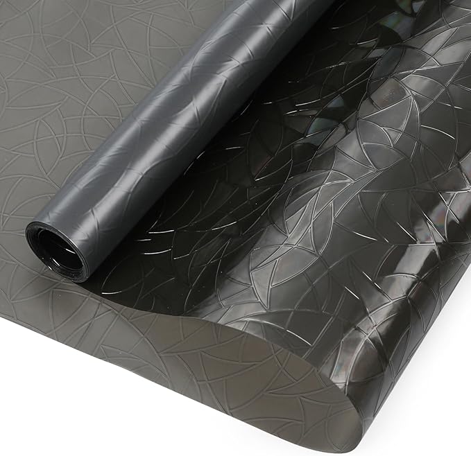 DOWELL Window Privacy Film, Rainbow Window Film, Decorative Stained Glass Clings, Static Cling Door Sticker, Non-Adhesive 3D Decals for Home UV Protection, Dark Brown, 17.5 x 78.7 inches