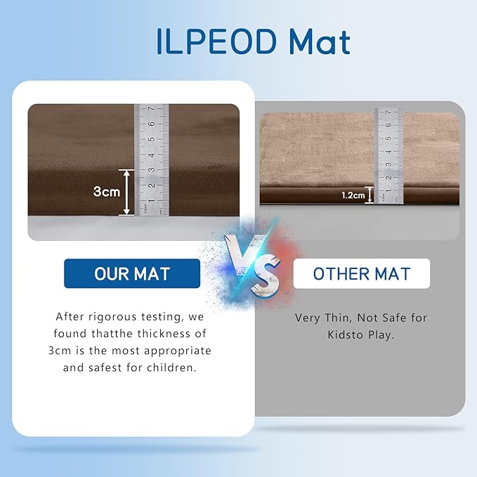 Baby Play Mat for Floor Tummy Time Mat Nursery Muscle Area Rug Playroom Tatami 79"x118" Memory Foam 1.3" Thick Crawling For Babies,Toddlers, Infants, Kids,Floor,Coffee