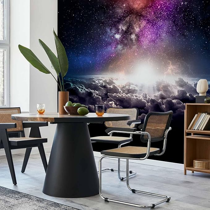 artgeist Premium Wall Mural Galaxy 157x110 in - Non-Woven Wallpaper Fleece Wall Decor Photo Print Picture Image Design Home Mural Cosmos Sky Star Cloud Purple i-A-10009-a-a