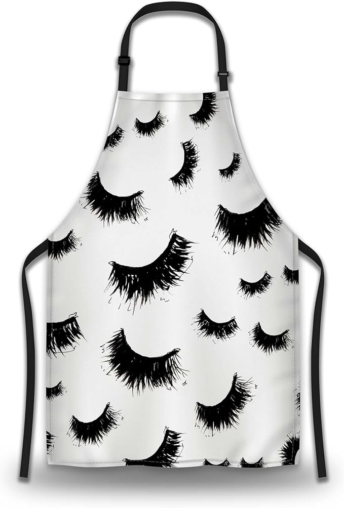 Kitchen Aprons for Women False Eyelashes Art Sketch Chef Apron for Women for Cooking Restaurant BBQ Painting Crafting Gardening 27” (W) x 31” (H), Waterproof Aprons