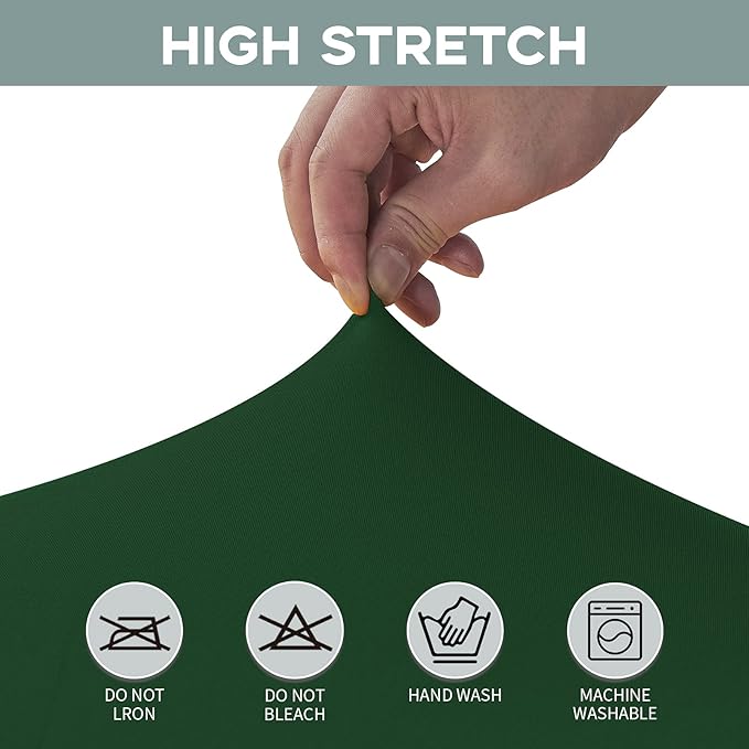 CWK 6FT Waterproof Stretch Spandex Table Cover for Rectangular Tables - Elastic Fitted Tablecloth for Folding Tables,Wrinkle Resistant Table Cloth for Parties,Weddings,Banquets&Events(Blackish Green)