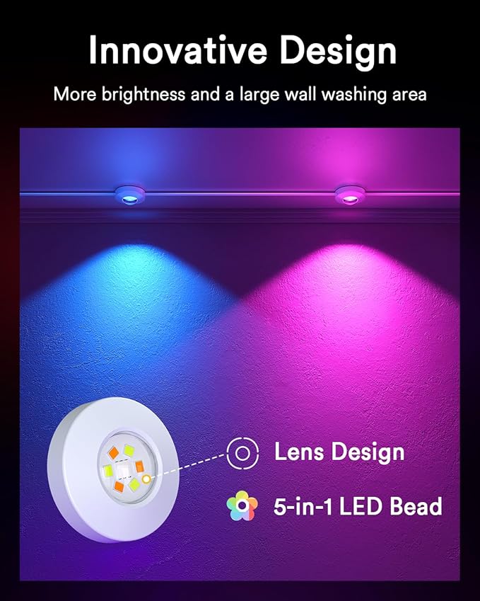 Lumary Smart Permanent Outdoor Lights Pro, 105ft with 80LED 50lm RGBAICW Eave Lights, IP67 Waterproof, Multi Scenes for Daily and Accent Lighting Decor, Work with Alexa, Google, APP, Remote Control