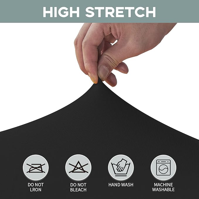 CWK 6FT 2Pcs Stretch Spandex Table Cover for Rectangular Tables - Elastic Fitted Tablecloth for Folding Tables, Wrinkle Resistant, Durable Table Protector for Parties,Weddings,Banquets &Events (Black)