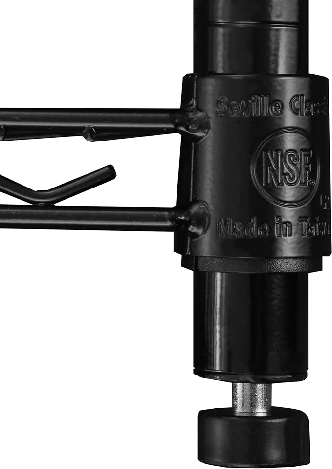 Seville Classics UltraDurable Heavy Duty NSF Solid Steel Wire Rack Storage Unit, Organizer for Garage, Warehouse, Office, Restaurant, Classroom, Kitchen, Black, 5-Tier Shelving, 48" W x 18" D