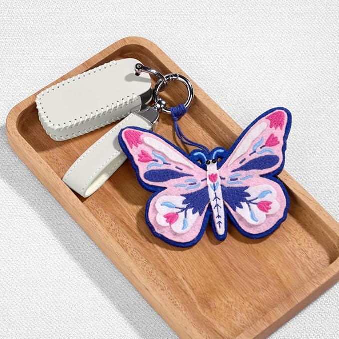 Lovepop Handmade Dazzling Butterfly HeartFelt Charm Card | Soft Felt Keychain for Wallet, Handbag, Car Key, Home Decor | Ornaments, Bag Charms, Key Ring, Purse Accessories, Gift Toppers