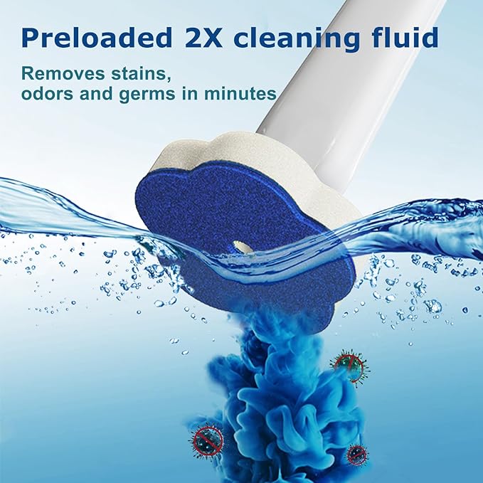 Disposable Toilet Brush: Toilet Bowl Brush and Holder Set with 40 Wand Refills, Upgraded Handle, 2X Cleaners, Toilet Cleaning System with Storage Caddy for Sink, Bathtub, Floor, Drain (Green)