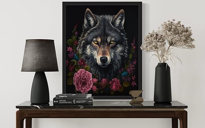 Vintage Wolf Poster Art Print, Halloween Scary Wall Art Academia Spooky Painting Decoration for Horror Prints, Gothic Posters Bedroom Decor 89 (Vintage Wolf, 8 x 10 inches, Unframed)