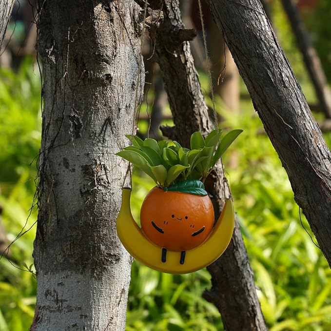 Hanging Swing Planter,Wall Planter, Indoor/Outdoor Resin Planter,Succulent Pots for String of Pearls - Hanging Plant Holder