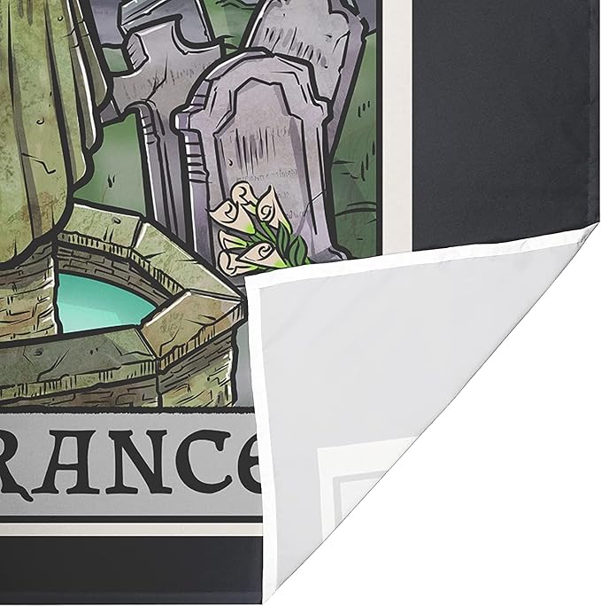 The Ghoulish Garb Temperance Tarot Card Tapestry - Crying Angel Statue - Gothic Halloween Home Decor Wall Hanging (60" x 50")