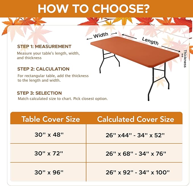Fitted Tablecloth for 6 Foot Rectangle Tables-6 Pack Rust Elastic Outdoor Picnic Table Cover-Spandex Stretch Folding Table Cloths 6 ft for Camping Dining Room Patio Kitchen Banquet Party