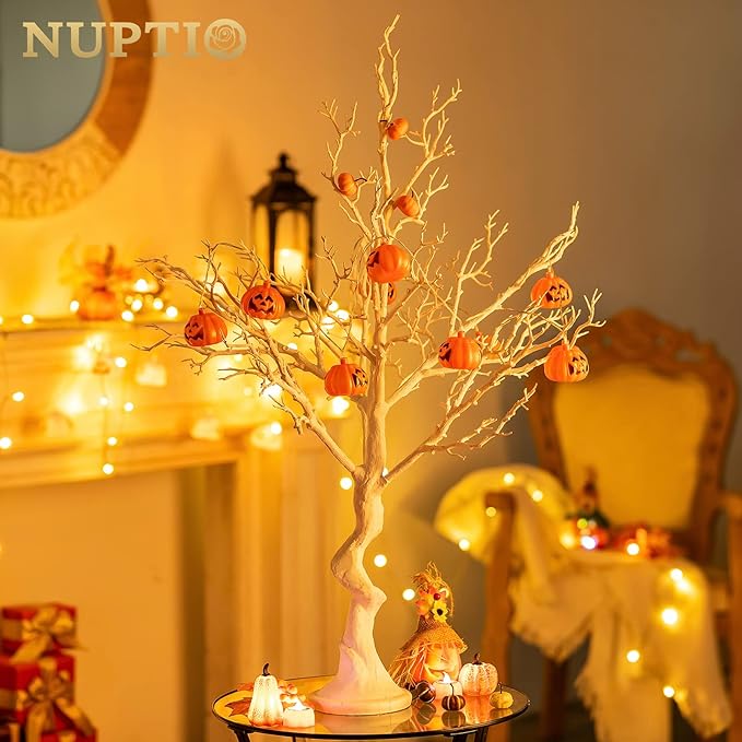 NUPTIO Artificial Christmas Tree Branch: 3.44 feet Tall White Manzanita Tree Halloween Centerpiece Wedding Centerpieces for Tables - Decorative Ornament Display Tree Branches for Weddings (1 Pc)