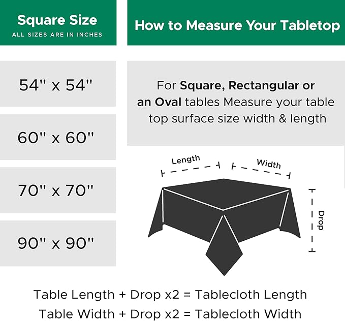 Biscaynebay Textured Fabric Christmas Square Table Cloth 60x60 Inch, Red Water Resistant Spill Proof Tablecloths for Dining, Kitchen, Wedding and Parties, Machine Washable