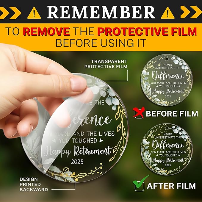 HEXMOZ Retirement Gifts - Retirement Gifts for Women, Men 2025 - Retired Ornament 2025 - Retired Gift for Coworker, Boss, Employee, Teacher, Nurse, Woman, Man - Acrylic Christmas Ornament Keepsake