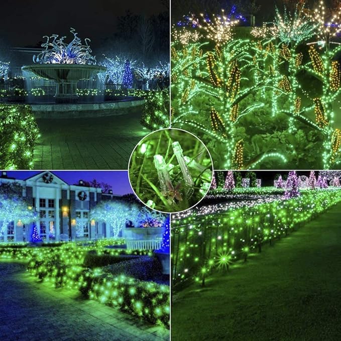 33FT 100 LEDs String Lights Waterproof Fairy Lights 8 Modes with Memory 30V UL Certified Power Supply for Home, Garden, Wedding, Party, Christmas Decoration Indoor Outdoor (Green)