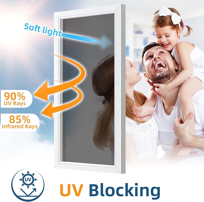 DUOFIRE One Way Window Film Privacy See Out Not in Heat Blocker Window Tint Reflective Mirror Windows Tinting Film for Home Static Cling Anti-UV Sun Blocking Windows Covering(Black, 17.4x78.7in)