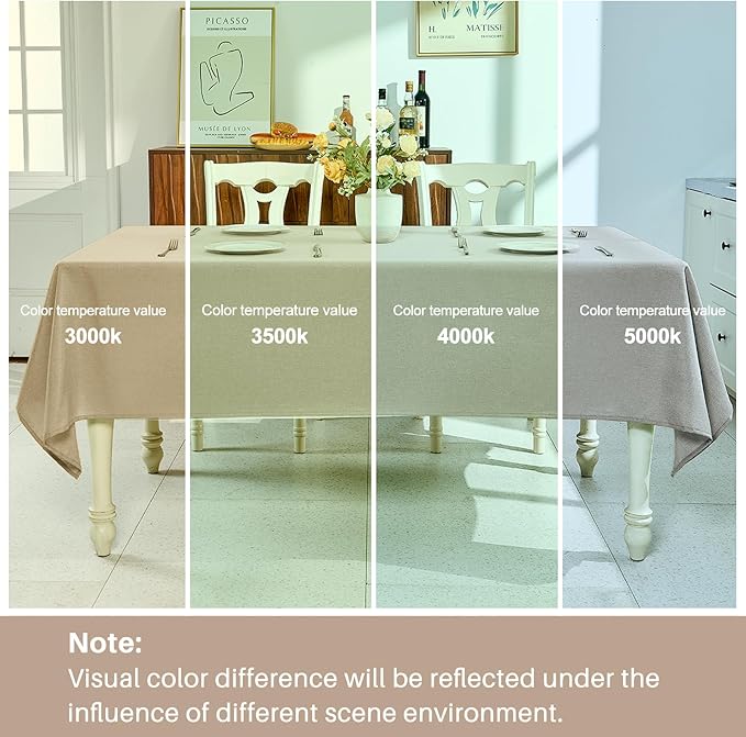 IVAPUPU Textured Linen Table Cloth for Rectangle Tables - Khaki Tablecloths Rectangular Waterproof Wrinkle Free Wipeable Dining Table Cover for Spring Wedding Birthday Kitchen Decor, 52 x 70 Inch