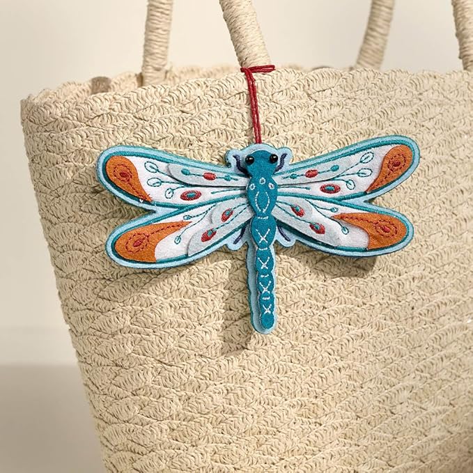 Lovepop Handmade Peaceful Dragonfly HeartFelt Charm Card | Soft Felt Keychain for Wallet, Handbag, Car Key, Home Decor | Ornaments, Bag Charms, Key Ring, Purse Accessories, Gift Toppers