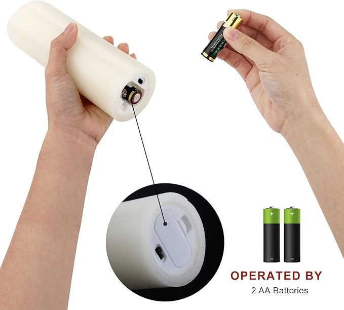 Flameless Candles Battery Operated Candles 4" 5" 6" 7" 8" 9" Set of 9 Ivory Real Wax Pillar LED Candles with 10-Key Remote and Cycling 24 Hours Timer