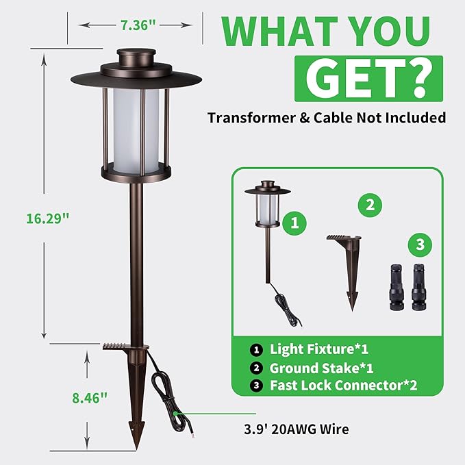 12V Landscape Path Light, 5 Color Temperature Selectable Pathlight LED, IP65 Waterproof Walkway Lights Low Voltage Hardwired, 5W 150LM ORB Metal Outdoor for Garden Walking Area (8 Pack)