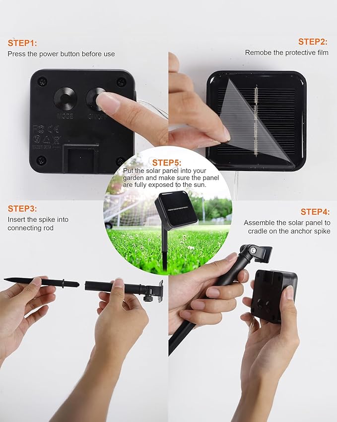 Twinkle Star 2 Pack Outdoor Solar String Lights, Total 80 FT 240 LED Solar Fairy Lights Outside Waterproof 8 Modes, Christmas Tree Light for Patio Garden Party Backyard Wedding Decor Blue