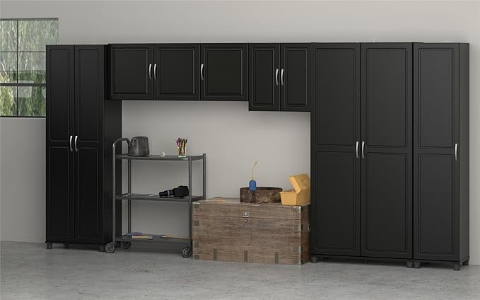 SystemBuild Evolution Kendall 24" Engineered Wood Utility Storage Cabinet Black