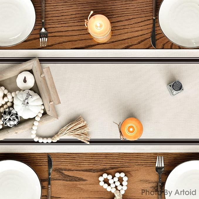 Artoid Mode Hello Fall Pumpkin Table Runner, Seasonal Harvest Vintage Thanksgiving Kitchen Dining Table Decoration for Indoor Outdoor Home Party Decor 13 x 90 Inch