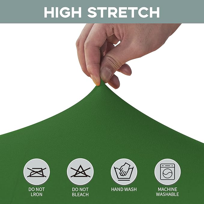 CWK 8FT Waterproof Stretch Spandex Table Cover for Rectangular Tables - Elastic Fitted Tablecloth for Folding Tables,Wrinkle Resistant Table Cloth for Parties, Weddings, Banquets & Events(Grass Green)