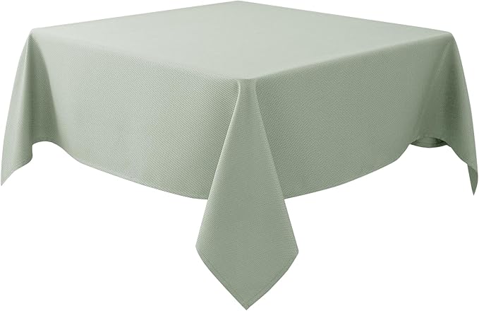 Biscaynebay Square Tablecloth 90x90 Inch-Sage Card Fabric Table Cover-Small Folding Table Cloths Linen Water Resistant Washable for Kitchen Dining Picnic Patio Outdoor Party Restaurant Tables