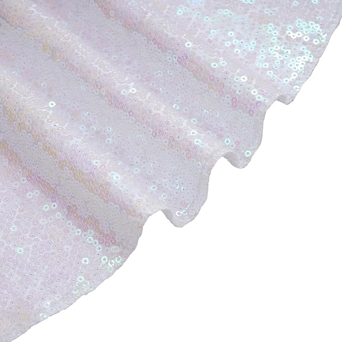 Eternal Beauty Christmas Tree Skirt, 24 Inch White Iridescent Sequin Tree Skirt Small Xmas Tree Skirt for Christmas Tree Decorations