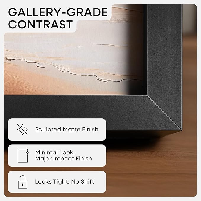 Homeforia Black Picture Frame 8.5 x 11, High End Metal 8.5x11 Poster Frames with Mat 6x8 Photo, 8.5 x 11 Frame Matted to 6 by 8 Art, 8.5by11 Wall or Tabletop Frames, Tempered Glass, Wall Kit, Set of 1