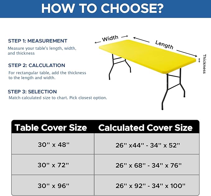 Fitted Tablecloth for 6 Foot Rectangle Tables-4 Pack Yellow Elastic Outdoor Picnic Table Cover-Spandex Stretch Folding Table Cloths 6 ft for Camping Dining Room Patio Kitchen Banquet Party