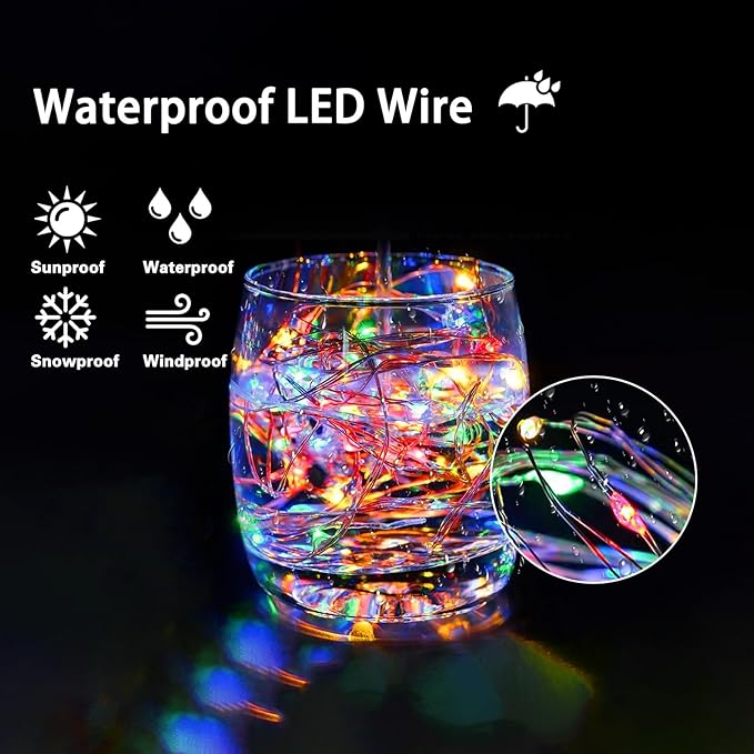 3 Pack Fairy Lights Battery Operated with Remote Control Timer, 26 FT 80 LED String Lights Outdoor Indoor, 8 Mode Twinkle Lights for Christmas Party Wedding Birthday Bedroom Decoration (Multicolor)