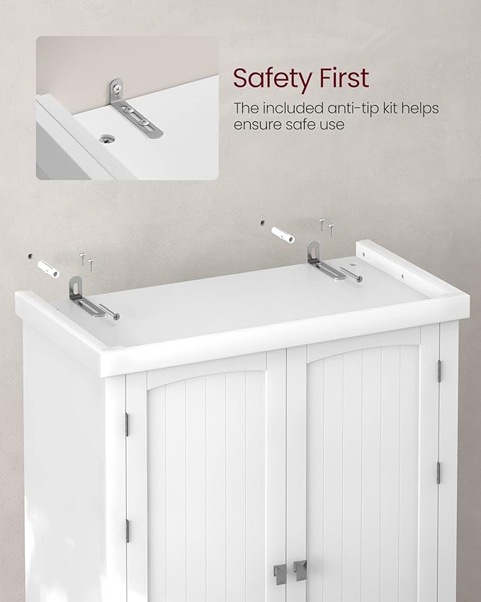 VASAGLE Pantry Cabinet, 71.7-Inch High Freestanding Tall Cupboard Storage Cabinet with a Drawer, 2 Cabinets, 4 Adjustable Shelves, 6 Door Shelves, for Living Room, Kitchen, White UBBC561P31V2