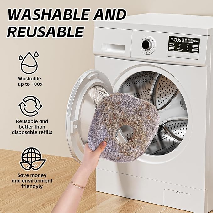 9 Inch Square Microfiber Mop Pad Refill Compatible with True & Tidy Mop System and Most 9 Inch Square Spin Mops - Thickened Washable & Reusable Mop Replacement Pad for Wet Dry Mopping(6 Pack)