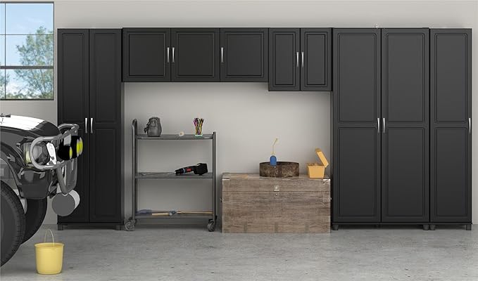 SystemBuild Evolution Kendall 24" Engineered Wood Utility Storage Cabinet Black