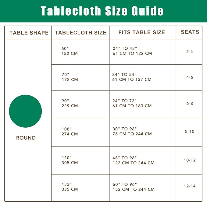 Biscaynebay Textured Fabric Round Tablecloths 70" for Round Tables diameters from 30" to 58", White Water Resistant Folding Table Covers Washable for Dining, Kitchen, Wedding, Parties etc
