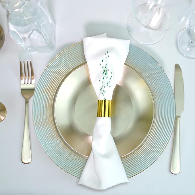 13" Round Charger Plates, 6 pack Ring Pattern Plastic Chargers for Dinner Plates, Vintage Charger Plate Set Bulk Wedding, Turquoise