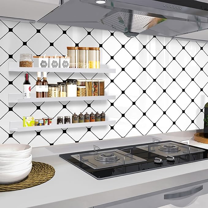 AZSKY 36 Inch Floating Shelves with Ledge White Natural Wood Picture Ledge Shelf 3 Pack Floating Shelf Picture Frame Holder for Bedroom Bathroom Living Room Kitchen Same Sizes